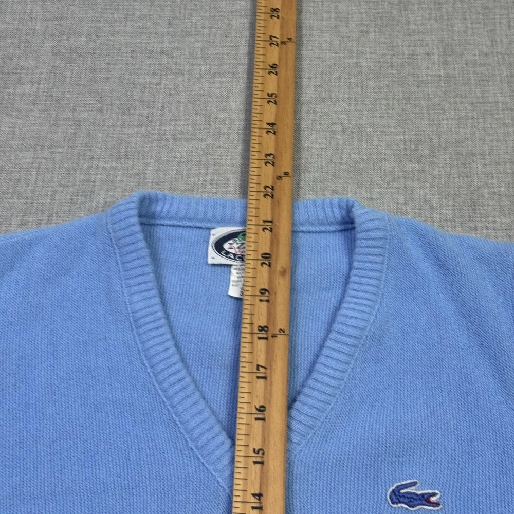 Izod Lacoste Vintage Orlon Acrylic V-Neck Sweater Vest Mens XS (34) Blue